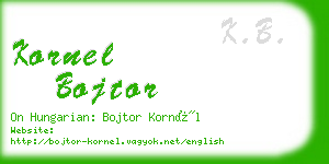 kornel bojtor business card